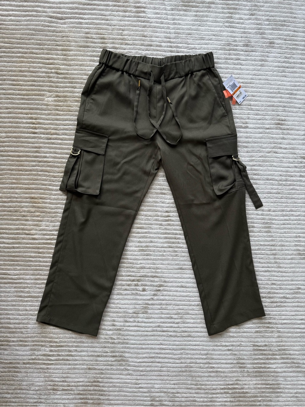 Michael Kors Olive Cargo Jogger Pants with Drawstring NEVER WORN